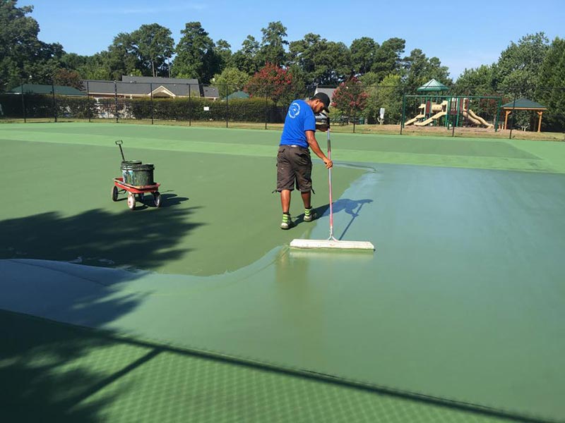 tennis court resurfacing apex