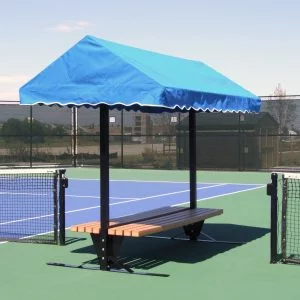 Tennis Court Bench with Umbrella