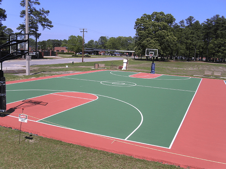 outdoor basketball court construction