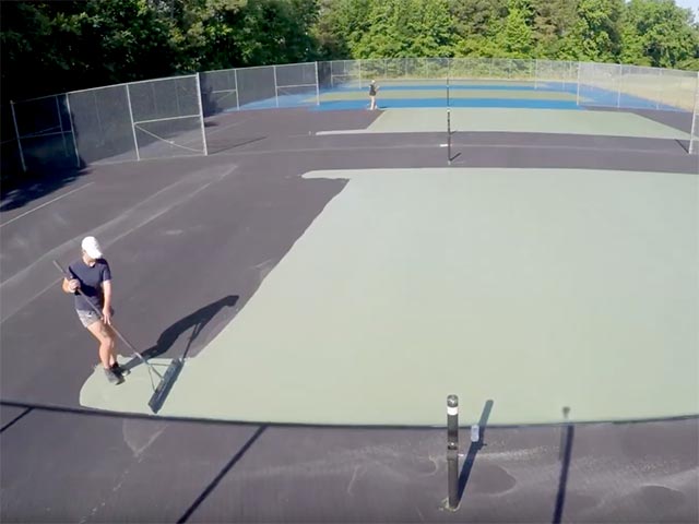bunn highschool tennis court resurfacing