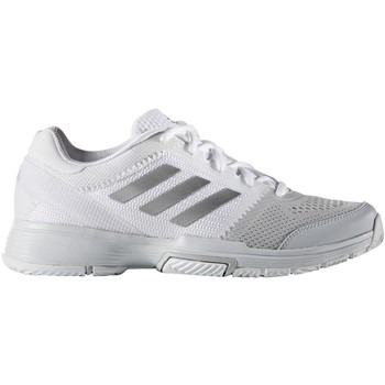 Adidas Women's Barricade Club Tennis Shoes (White/Silver/Pink)