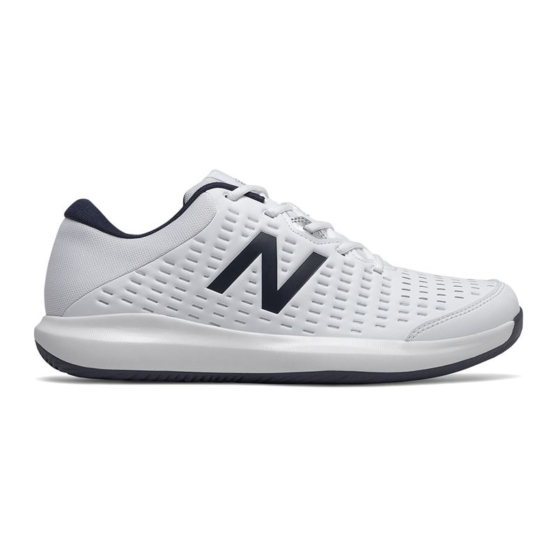 New Balance Men's MCH696W4 (D) Tennis Shoes (White/ Blue)
