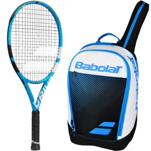 Babolat Pure Drive Junior 26 InchTennis Racquet, Blue Club Tennis Backpack Bundle