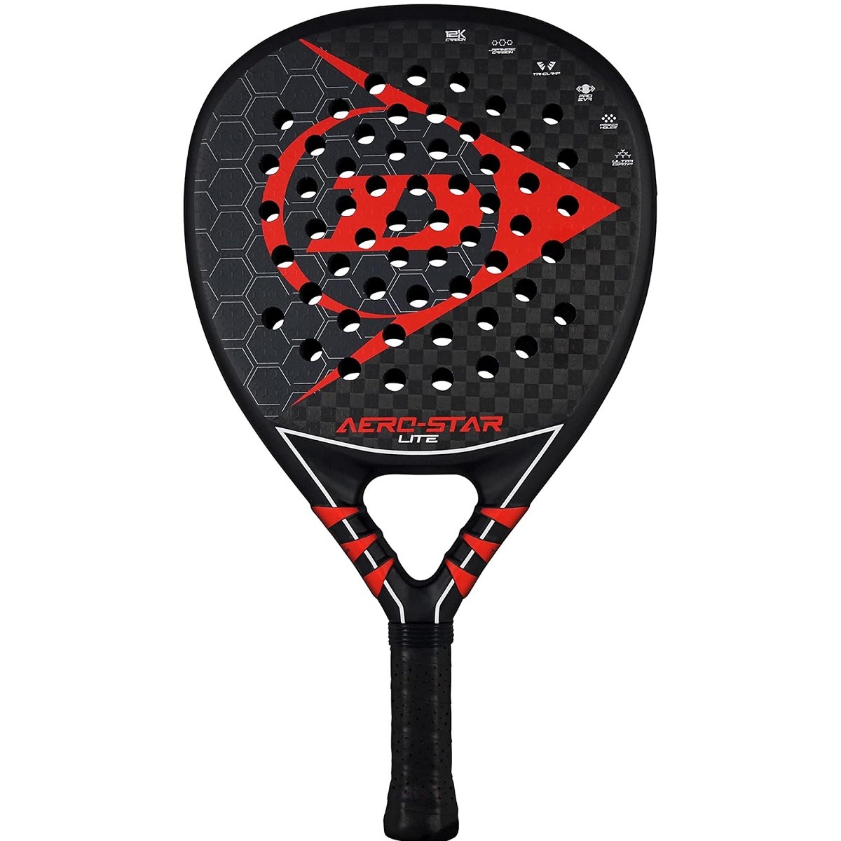 Dunlop Aero-Star Lite Padel Racket (12K) (Black/Red)